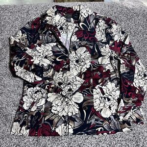 Addition's By Chico's Women's Size 1 Floral Print Jacket BlazerMedium Boho